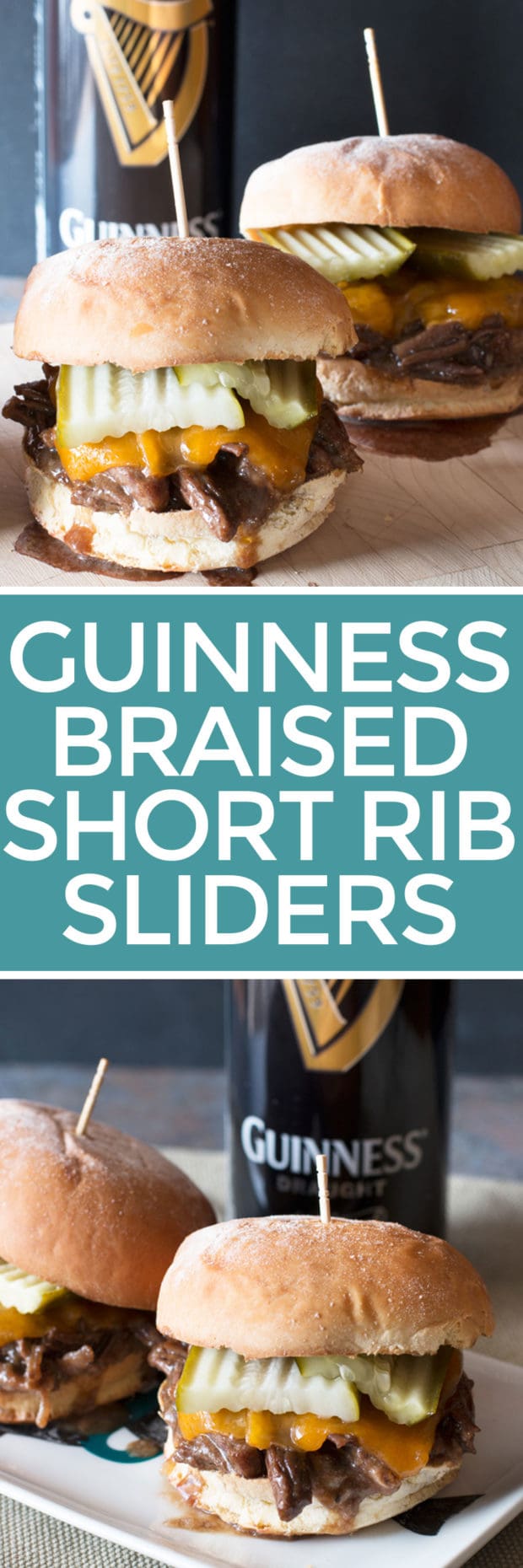 Guinness Braised Short Rib Sliders | cakenknife.com #appetizer #beef #snack #stpatricksday