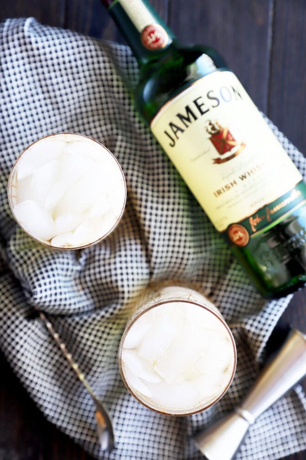 Overhead photo of Jameson cocktails in glasses