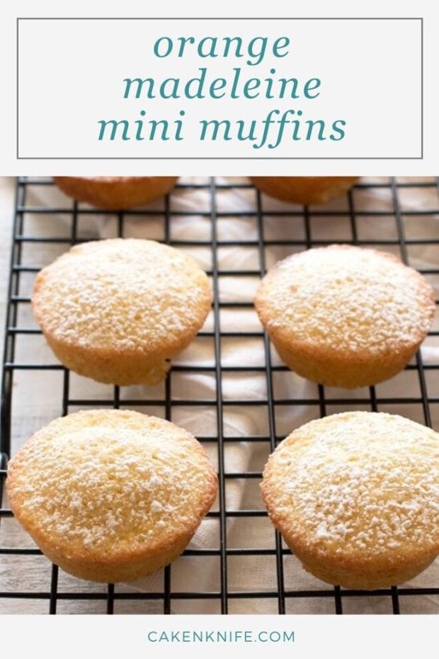 Orange Madeleine Mini Muffins Pinterest Image