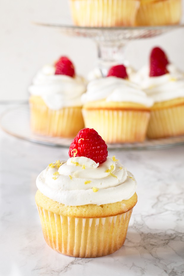 Papa's Cupcakes - Had a request for a new flavor Lemon Raspberry Cupcake.  Lemon cake with Raspberry compote (seedless) filling topped with lemon  buttercream. A nice springy flavor for this cold day!