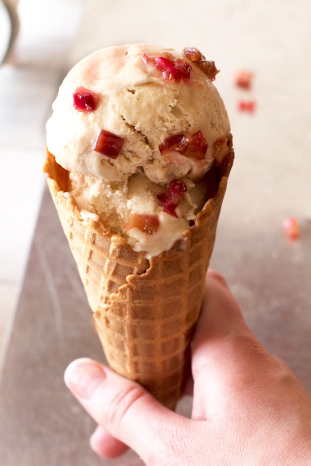 Roasted Rhubarb Ice Cream | cakenknife.com