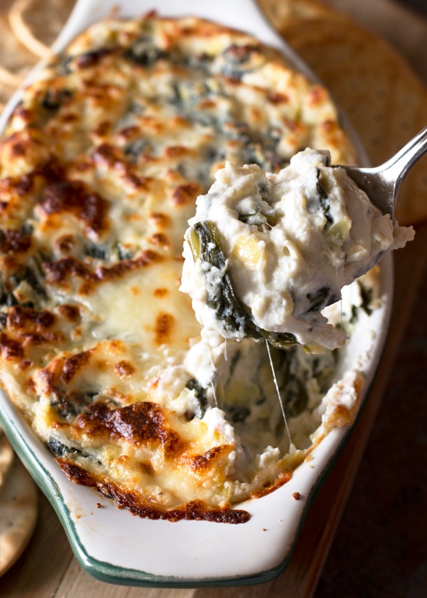 Spinach and Artichoke Goat Cheese Dip | cakenknife.com