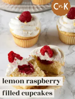 Lemon Raspberry Filled Cupcakes Pinterest Image