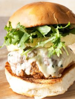 Castello Summer of Blue: Tropical Buffalo Blue Cheese Turkey Burgers | cakenknife.com