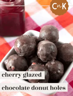 Cherry Glazed Chocolate Donut Holes Pinterest Photo