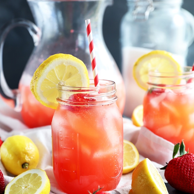 Vodka strawberry lemonade cocktail thumbnail image