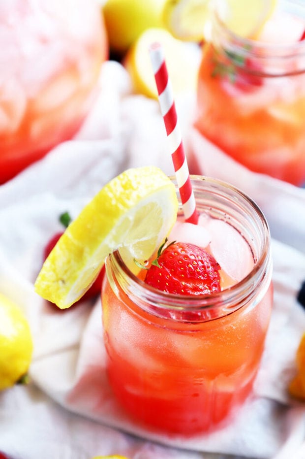 Photo of mason jar with berry drink