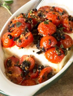 Baked Feta with Tomatoes and Fresh Herbs | cakenknife.com