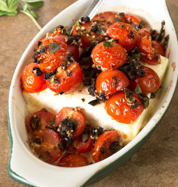 Baked Feta with Tomatoes and Fresh Herbs | cakenknife.com