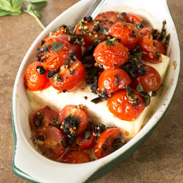 Baked Feta with Tomatoes and Fresh Herbs | cakenknife.com