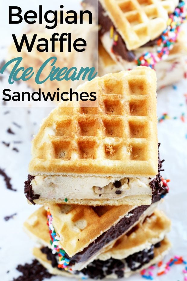 Belgian Waffle Ice Cream Sandwiches