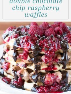 Double Chocolate Chip Raspberry Waffles Pinterest Image