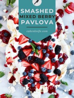 Smashed Mixed Berry Pavlova Pinterest Image