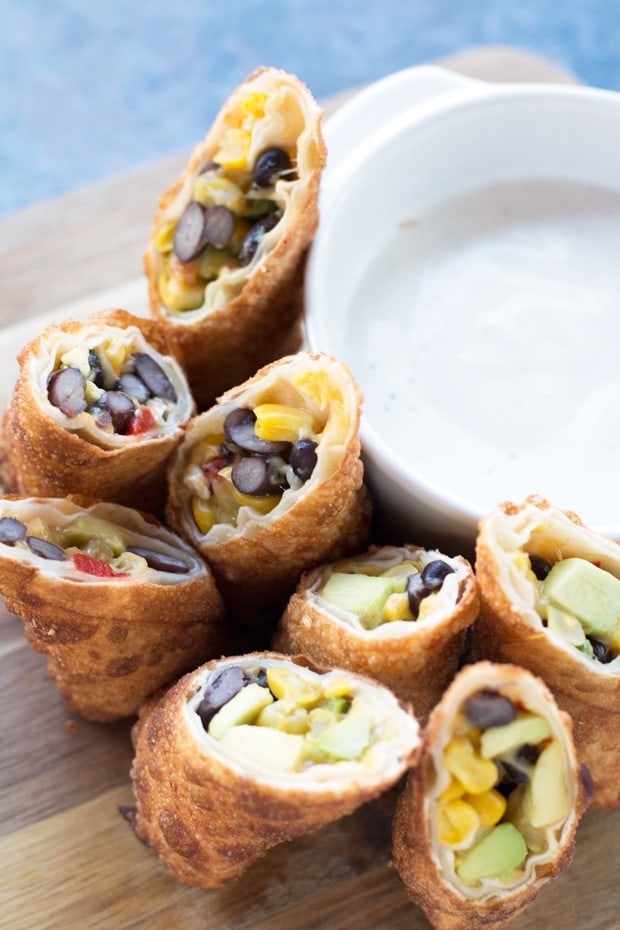 Southwestern Avocado Egg Rolls | cakenknife.com