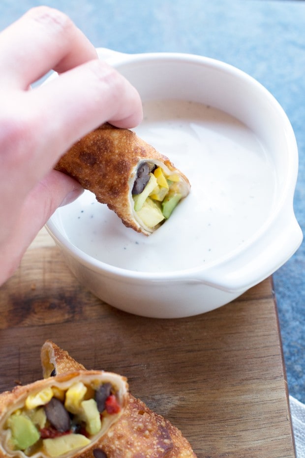 Southwestern Avocado Egg Rolls | cakenknife.com