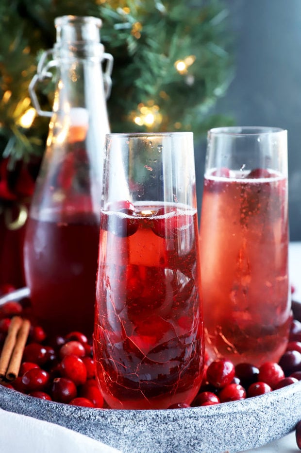 Glasses of cranberry sparkler cocktail image