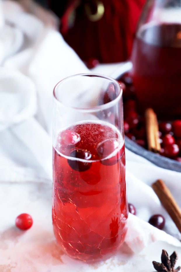 Cranberry champagne cocktail image