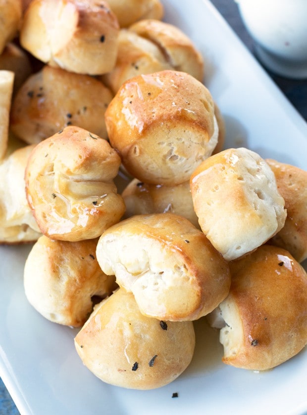 Garlic Bread Bites with Honey Butter Recipe | cakenknife.com 