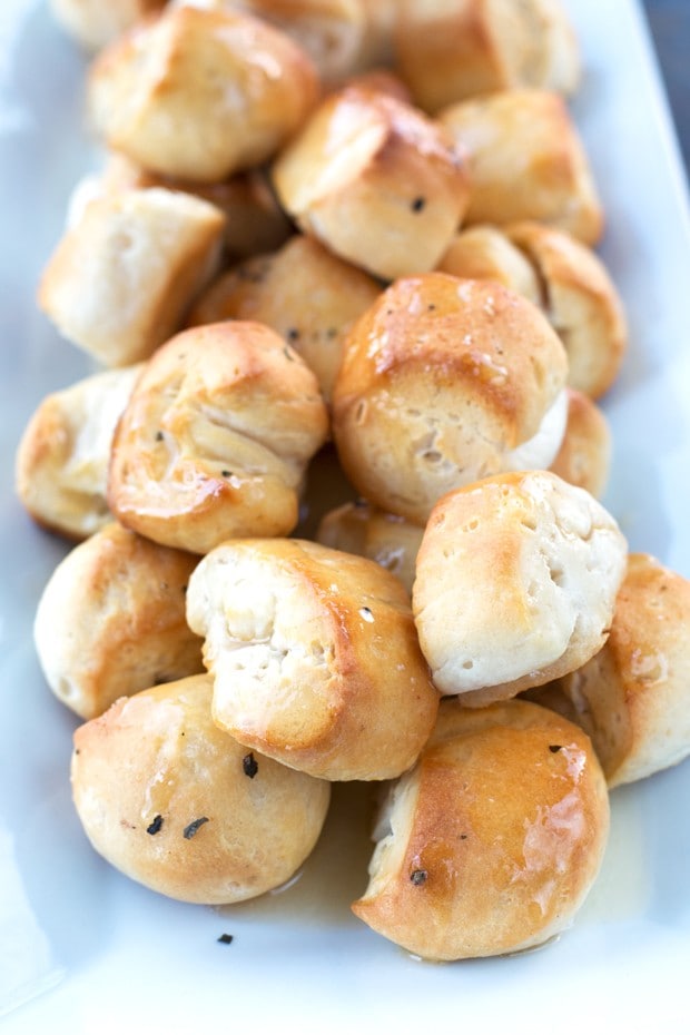 Garlic Bread Bites with Honey Butter Recipe | cakenknife.com 