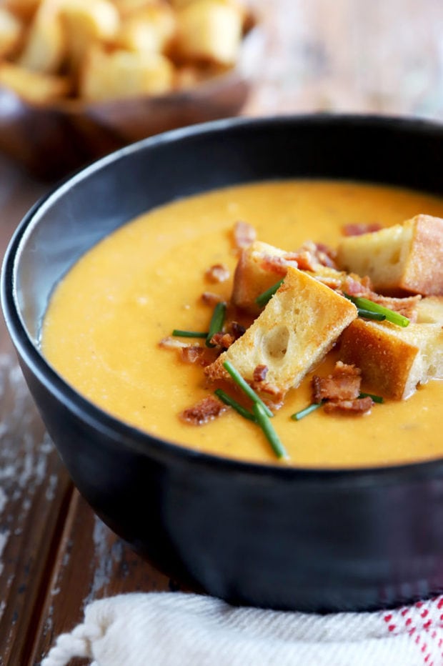 Roasted butternut squash soup bowl image