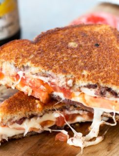 Tomato & Provolone Grilled Cheese with Kalamata Olive Chutney Recipe | cakenknife.com