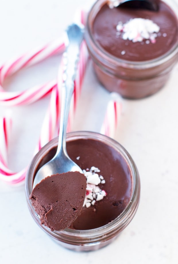 3-Ingredient Dark Chocolate Peppermint Mousse Recipe | cakenknife.com