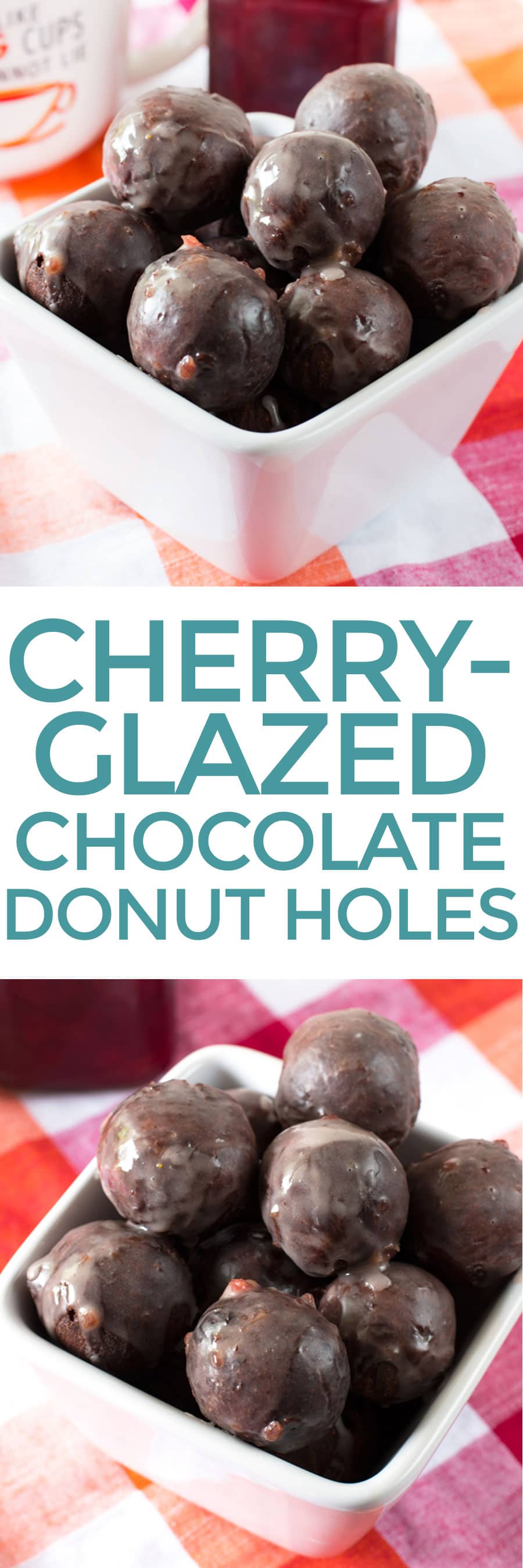 Cherry-Glazed Chocolate Donut Holes | cakenknife.com