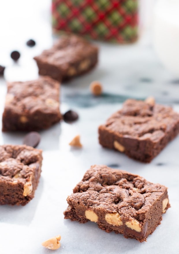 Chewy Double Chocolate Peanut Butter Cookie Bars + The Sweetest Season KitchenAid® Mixer (& more) Giveaway! | cakenknife.com