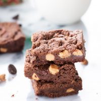 Chewy Double Chocolate Peanut Butter Cookie Bars