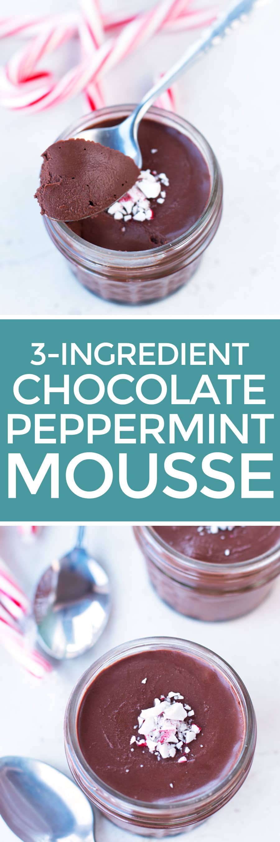 3-Ingredient Dark Chocolate Peppermint Mousse | cakenknife.com