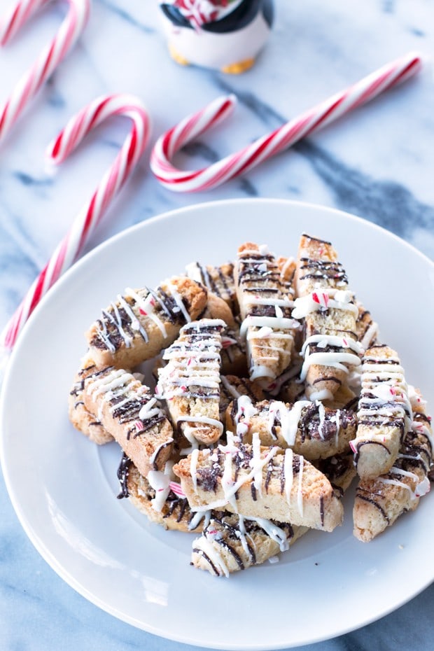 Peppermint Chocolate Chip Biscotti | cakenknife.com