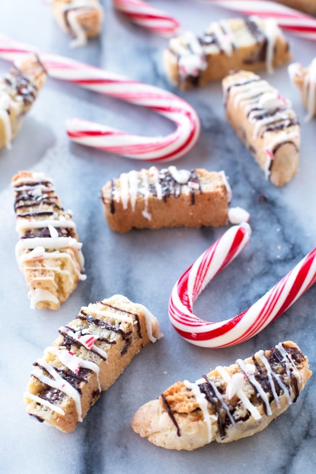 Peppermint Chocolate Chip Biscotti | cakenknife.com