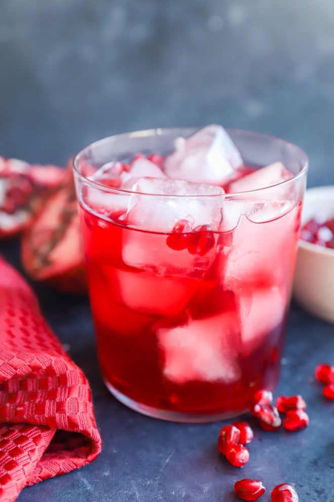 Gin drink with campari and fresh fruit juice