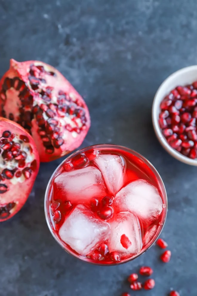 Fresh fruit with a winter cocktail