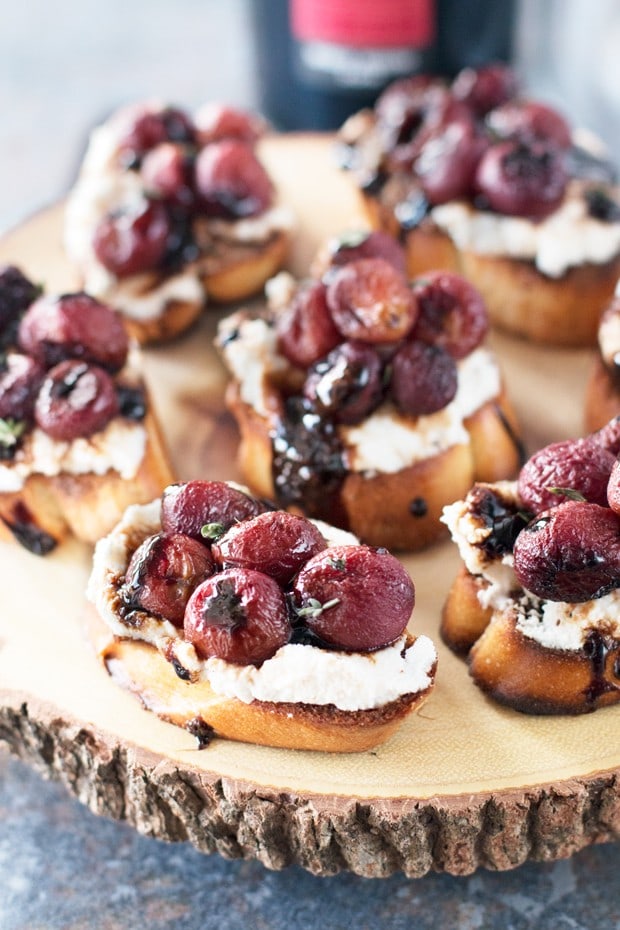 Roasted Grape & Balsamic Crostini | cakenknife.com