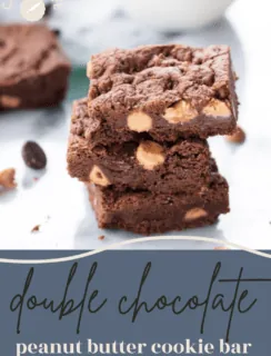 Double Chocolate Peanut Butter Cookie Bar Pinterest Photo