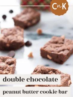 Double Chocolate Peanut Butter Cookie Bar Pinterest Image