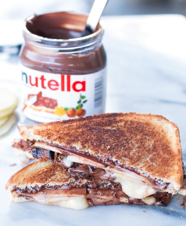 Grilled Nutella, Brie, Pear & Fig Sandwich | cakenknife.com