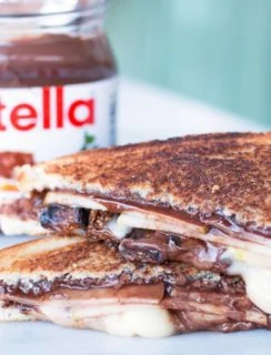 Grilled Nutella, Brie, Pear & Fig Sandwich | cakenknife.com