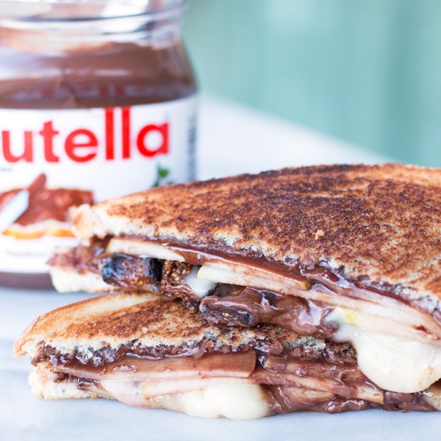 Grilled Nutella, Brie, Pear & Fig Sandwich | cakenknife.com