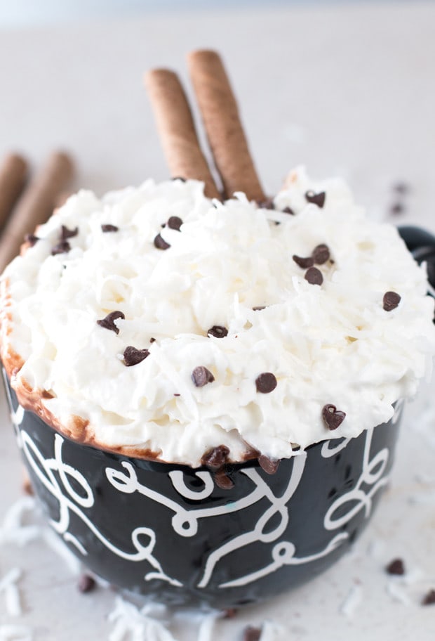 The Ultimate Boozy Coconut Hot Chocolate | cakenknife.com