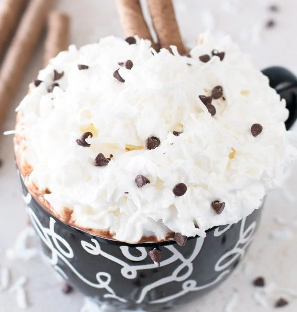 The Ultimate Boozy Coconut Hot Chocolate | cakenknife.com