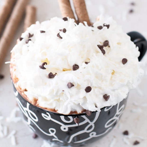The Ultimate Boozy Coconut Hot Chocolate | cakenknife.com
