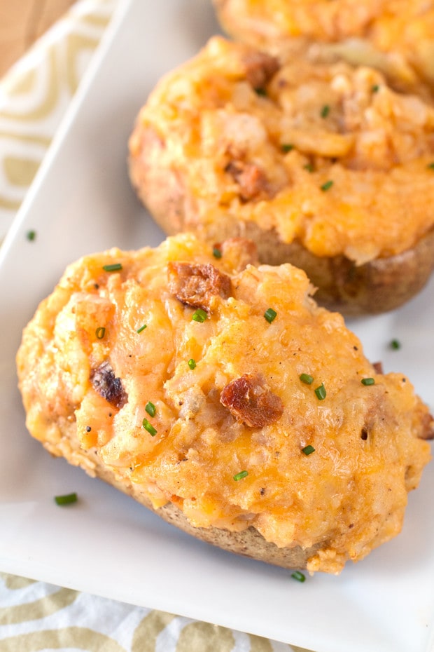 Cajun Shrimp & Andouille Sausage Stuffed Potatoes | cakenknife.com