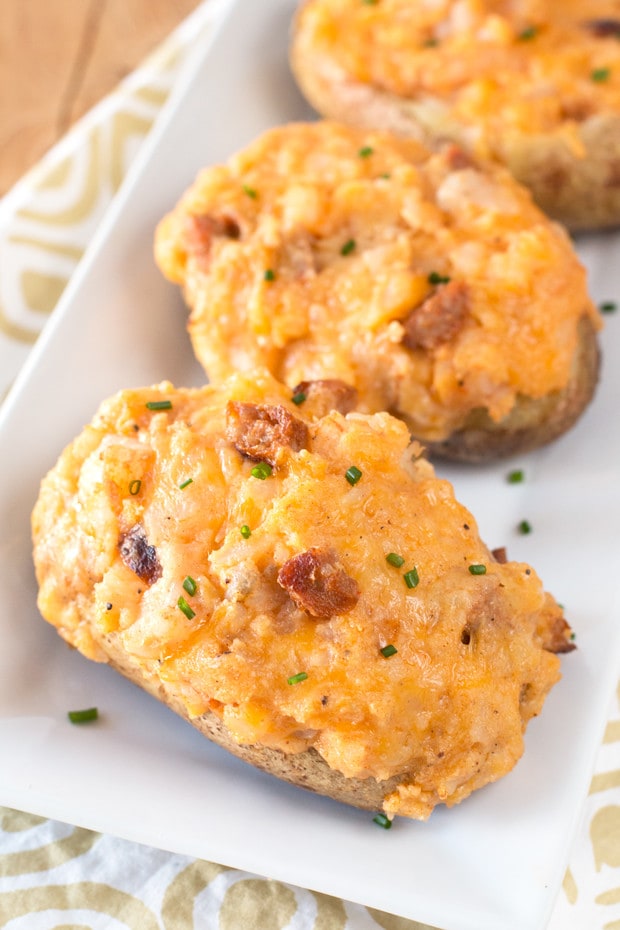 Cajun Shrimp & Andouille Sausage Stuffed Potatoes | cakenknife.com