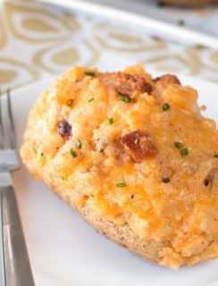 Cajun Shrimp & Andouille Sausage Stuffed Potatoes | cakenknife.com