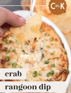 Crab Rangoon Dip with Wonton Chips Pinterest Image