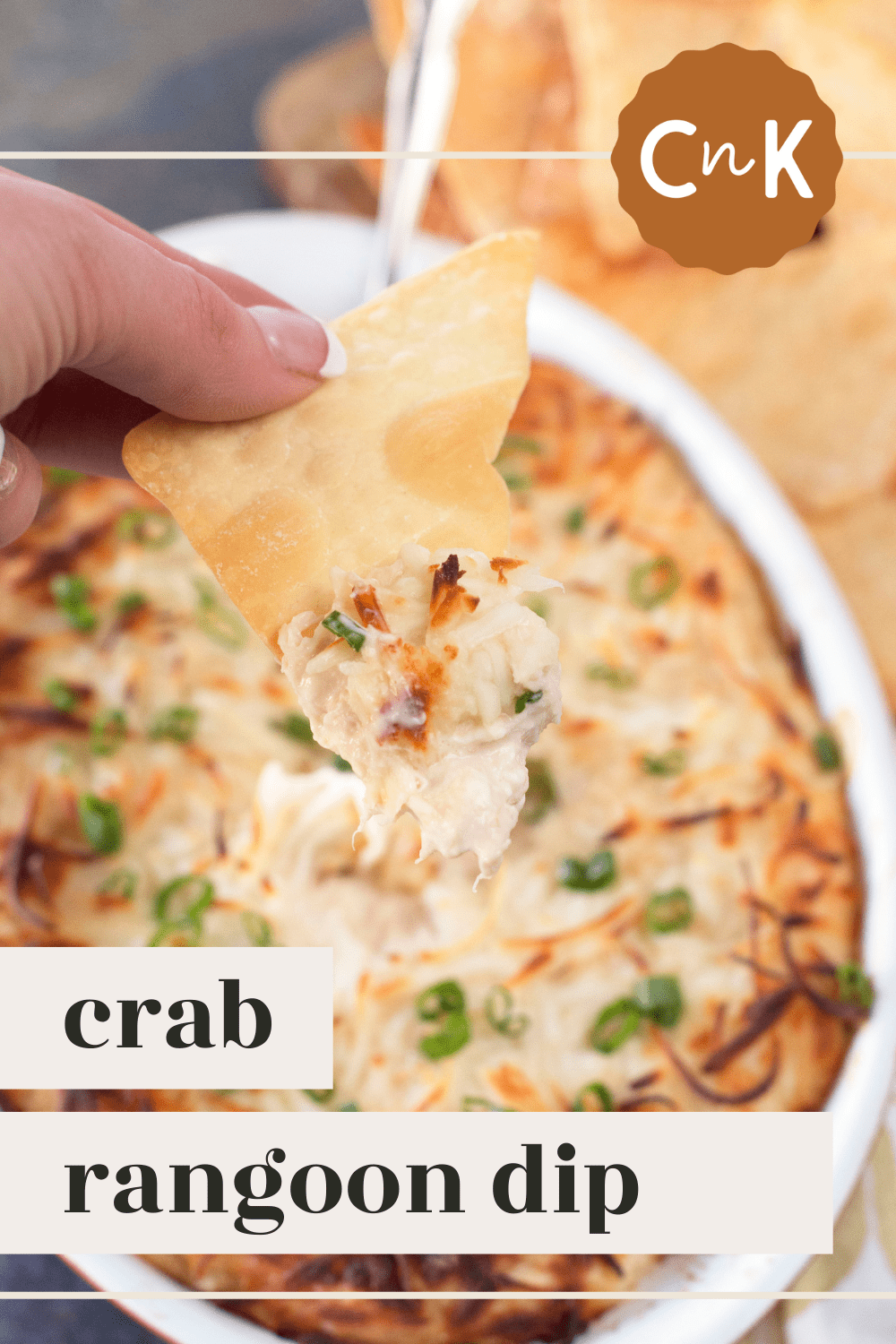 Crab Rangoon Dip with Crispy Won Ton Chips Cake 'n Knife