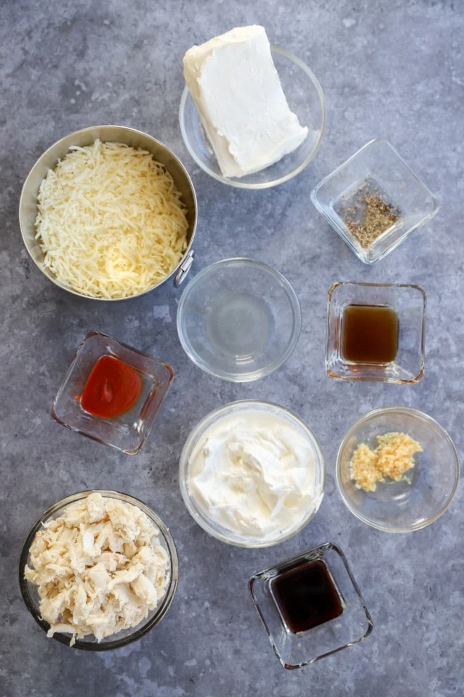 Ingredients for crab rangoon dip image