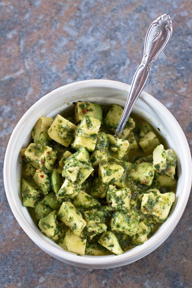 Spicy Avocado Chimichurri Salsa | cakenknife.com